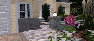 Front Entry walkway and steps holden ma-3d design 